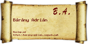 Bárány Adrián névjegykártya